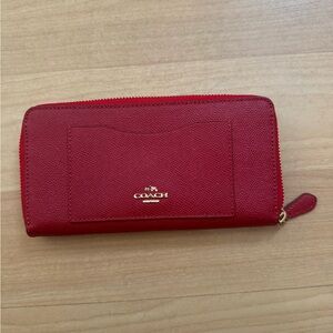 Coach Red Leather Wallet